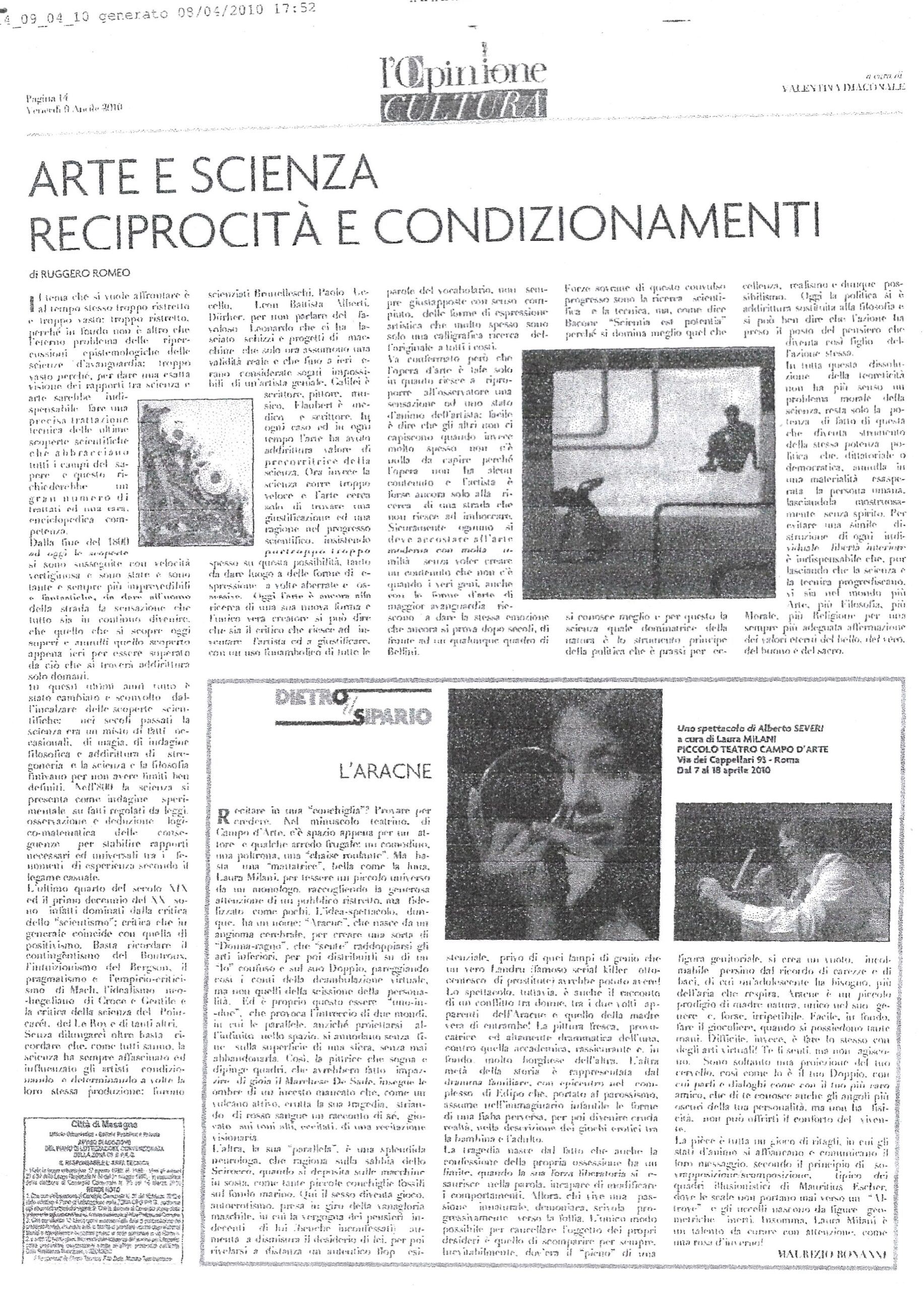 Recensione Aracne con trascrizione