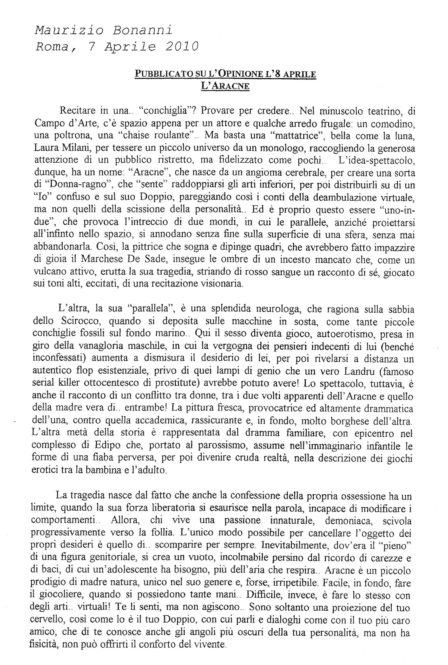 recensione Aracne trascritta 1
